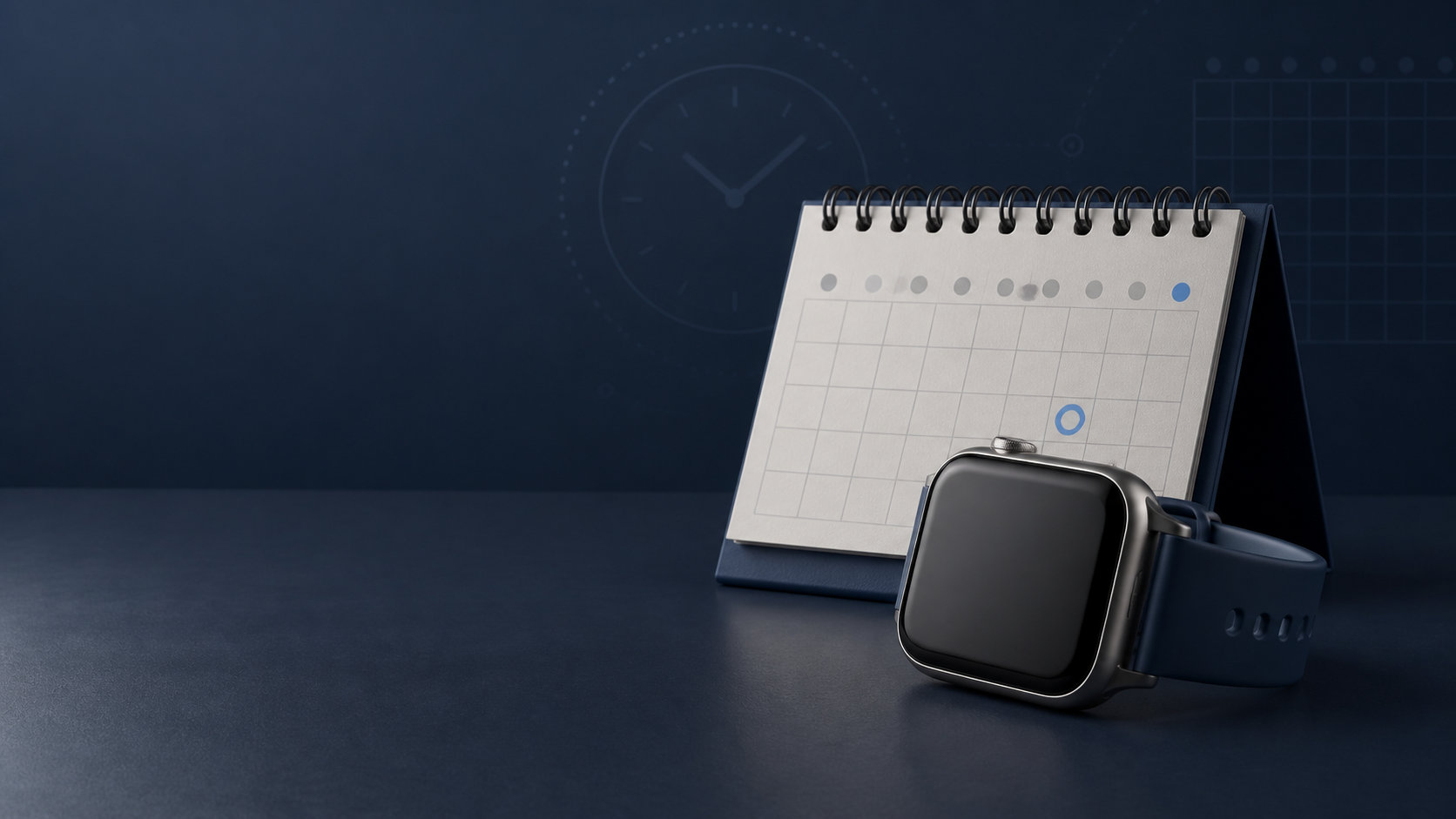スマートウォッチとカレンダーで発売時期を確認するイメージ